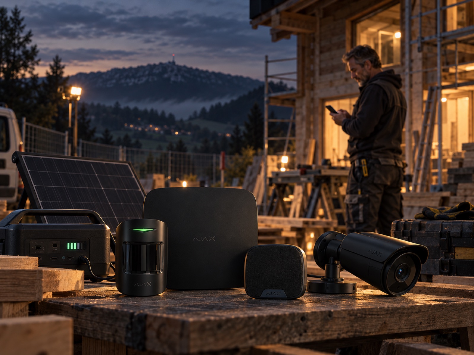 Offre chantier mobile autonome Ajax avec batterie et solaire